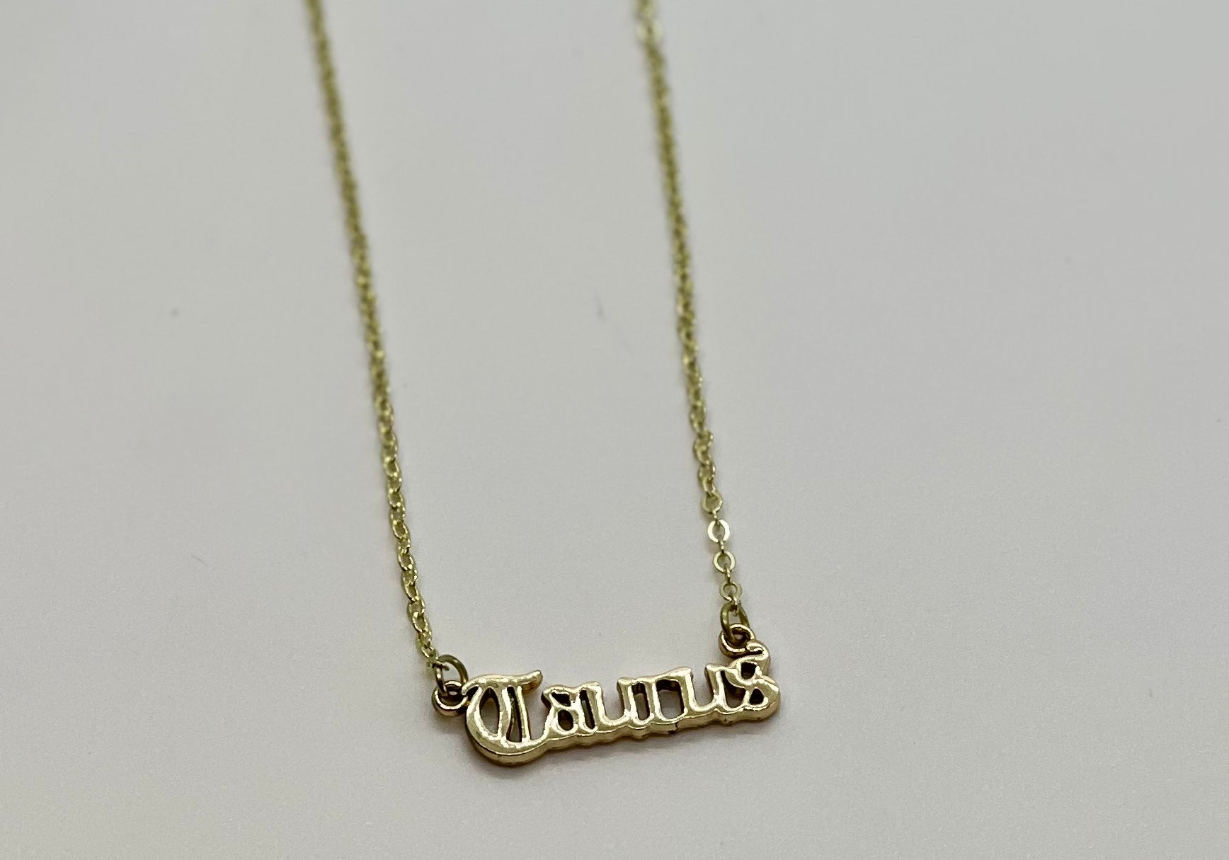 What's Your Sign Zodiac Name Necklace - Bodacious Bijous Taurus Gold