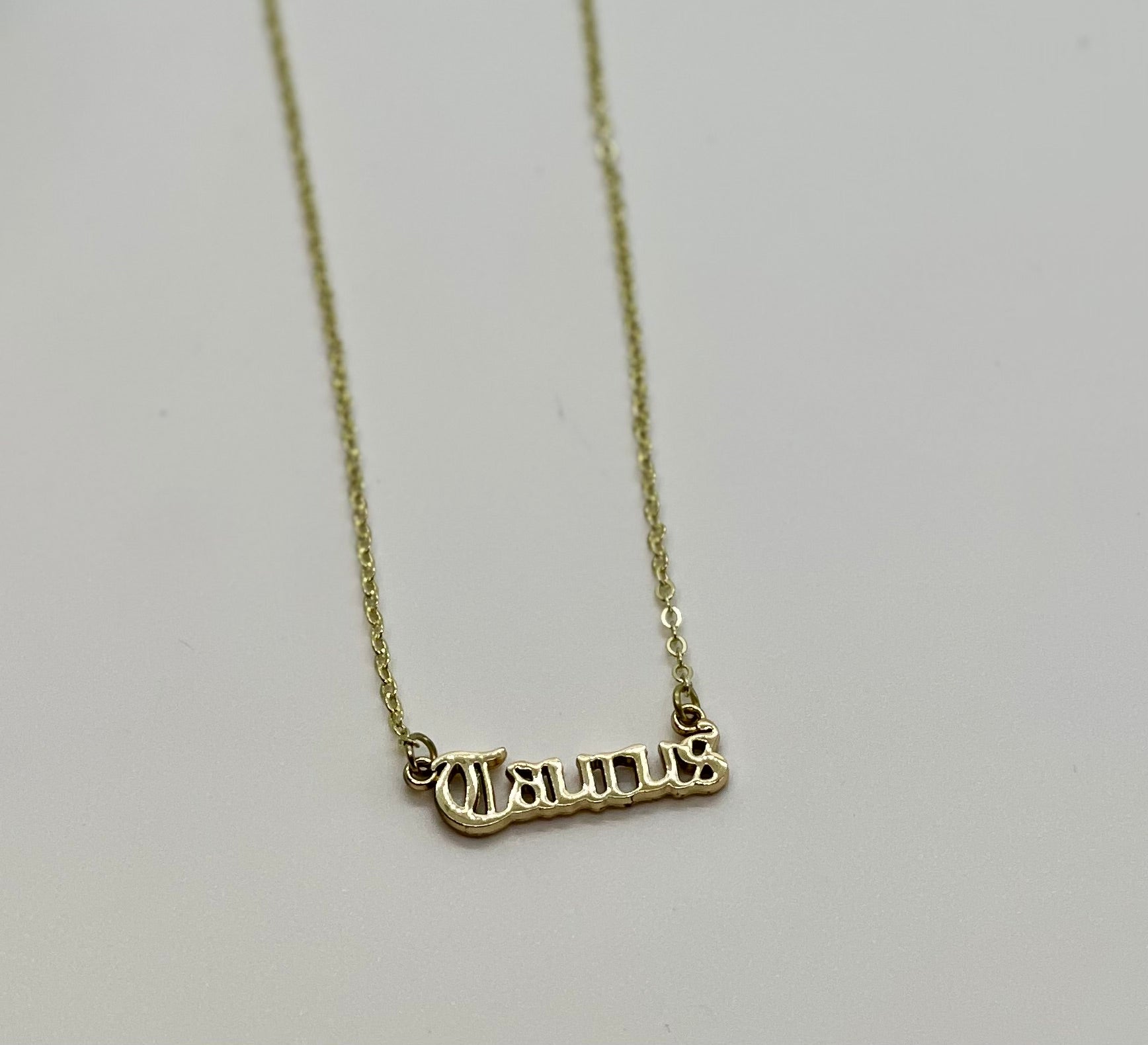 What's Your Sign Zodiac Name Necklace - Bodacious Bijous Taurus Gold