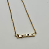 What's Your Sign Zodiac Name Necklace - Bodacious Bijous Aquarius Gold