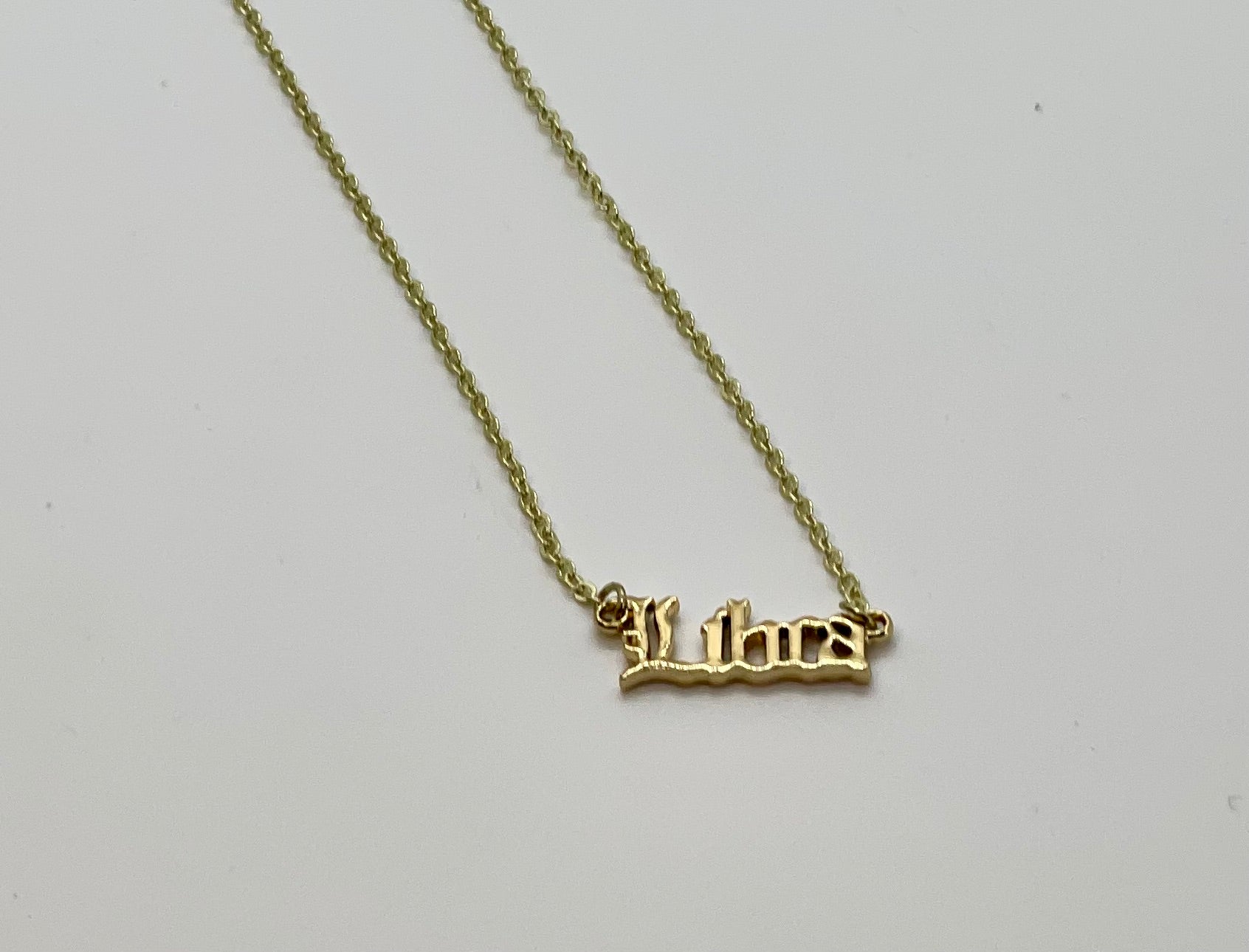 What's Your Sign Zodiac Name Necklace - Bodacious Bijous Libra Gold