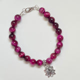 Magenta Tiger Eye Bead Bracelet - Bodacious Bijous