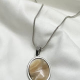 Oval Precious Pendant Necklace