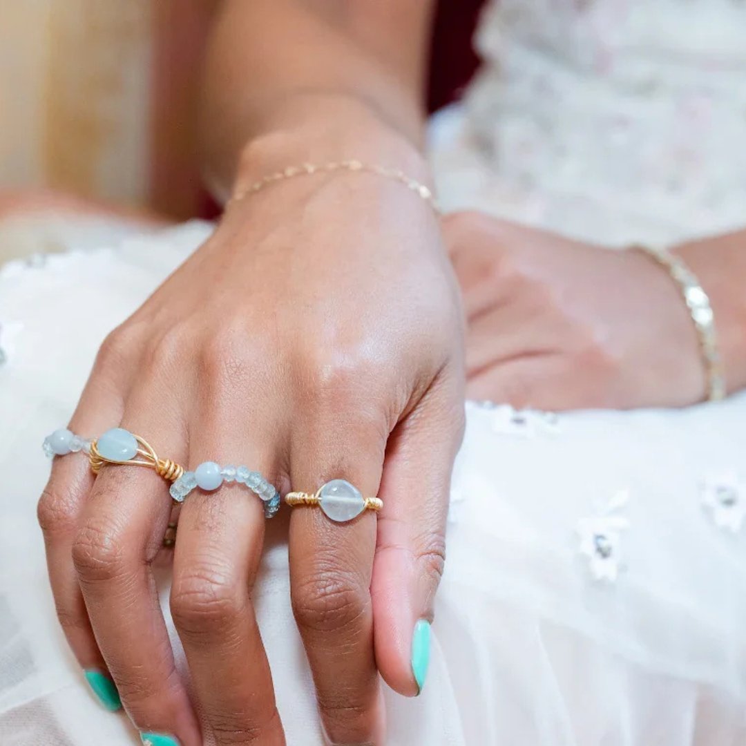 Bridal party wearing necklaces