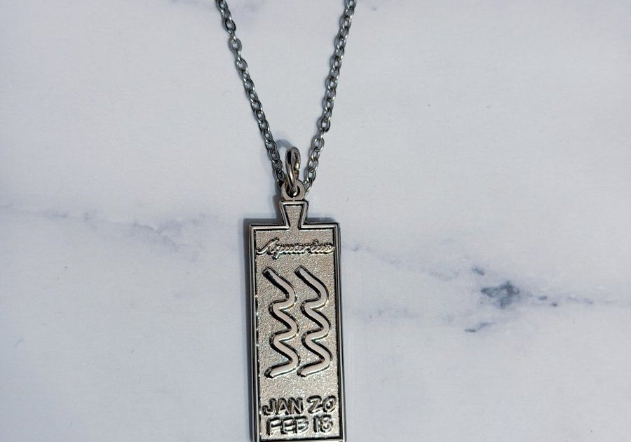 Aquarius Zodiac Necklace - Bodacious Bijous LLC