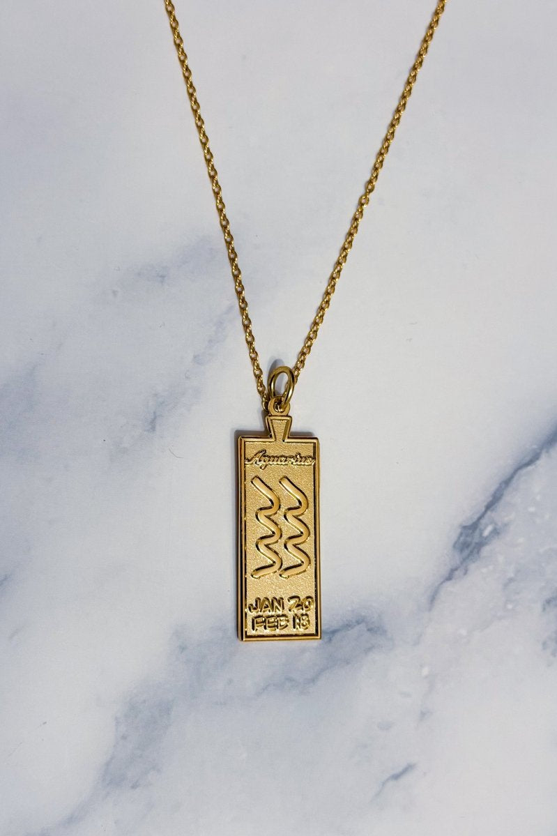 Aquarius Zodiac Necklace - Bodacious Bijous LLC
