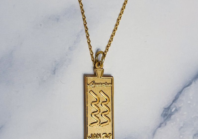 Aquarius Zodiac Necklace - Bodacious Bijous LLC