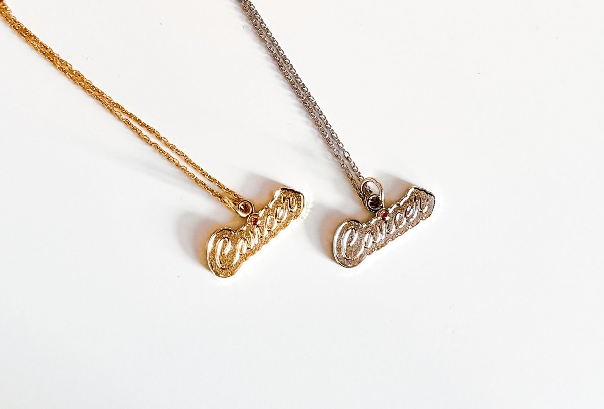 Cancer Urban Script Necklace - Bodacious Bijous LLC