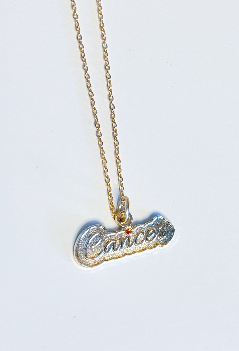 Cancer Urban Script Necklace - Bodacious Bijous LLC