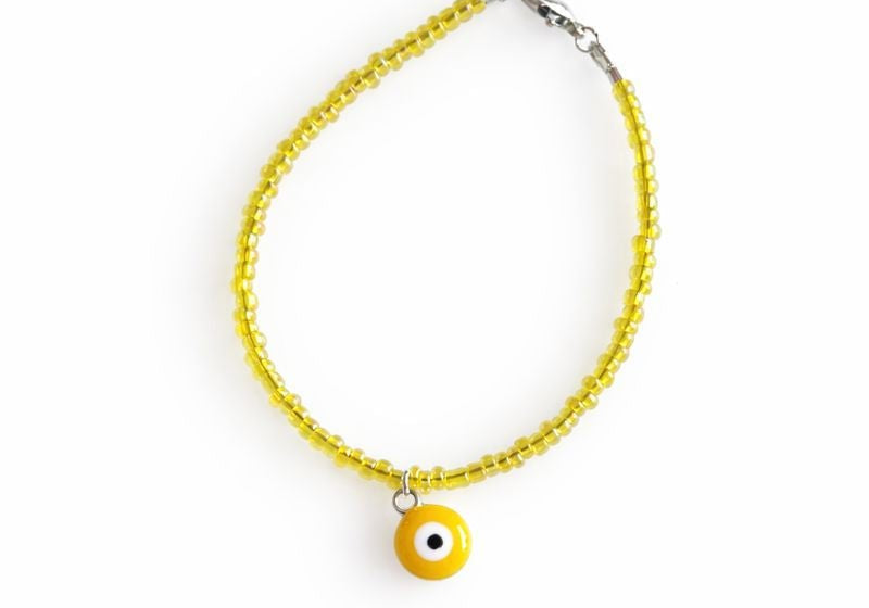 Yellow Evil Eye Anklet or Bracelets 