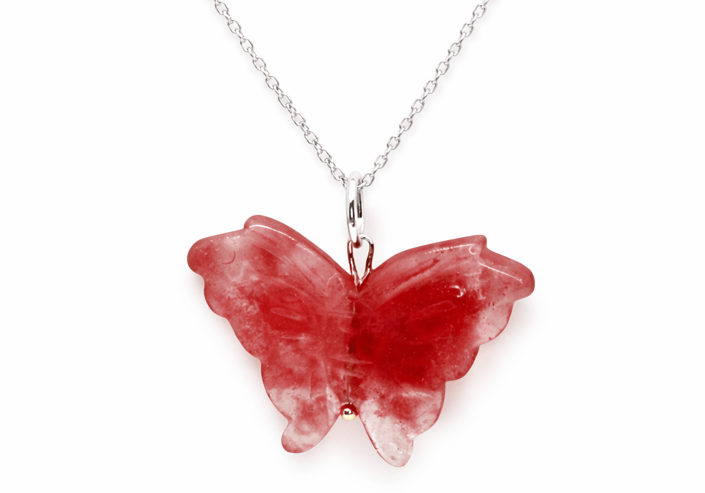 Hand Carved Butterfly Necklace - Bodacious Bijous LLC