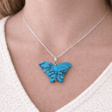 Hand Carved Butterfly Necklace - Bodacious Bijous LLC