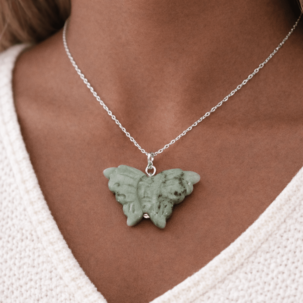 Hand Carved Butterfly Necklace - Bodacious Bijous LLC