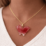 Hand Carved Butterfly Necklace - Bodacious Bijous LLC