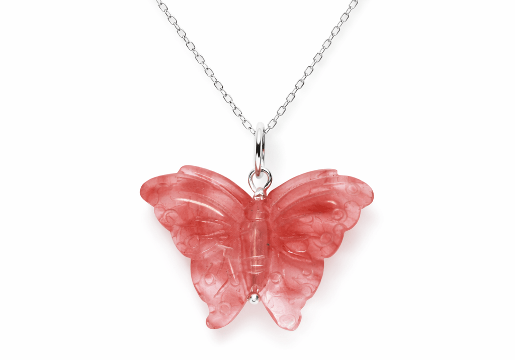 Hand Carved Butterfly Necklace - Bodacious Bijous LLC