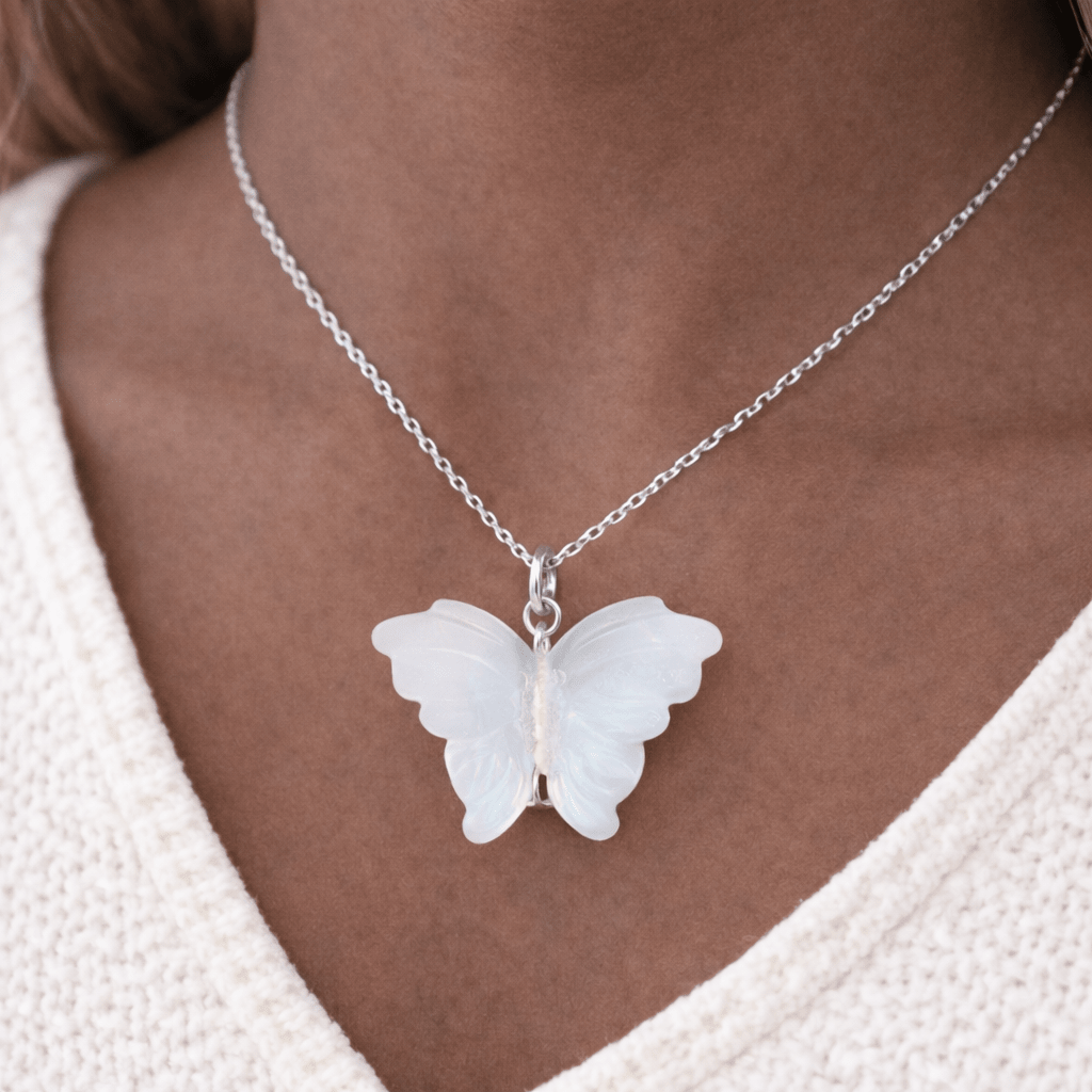 Hand Carved Butterfly Necklace - Bodacious Bijous LLC