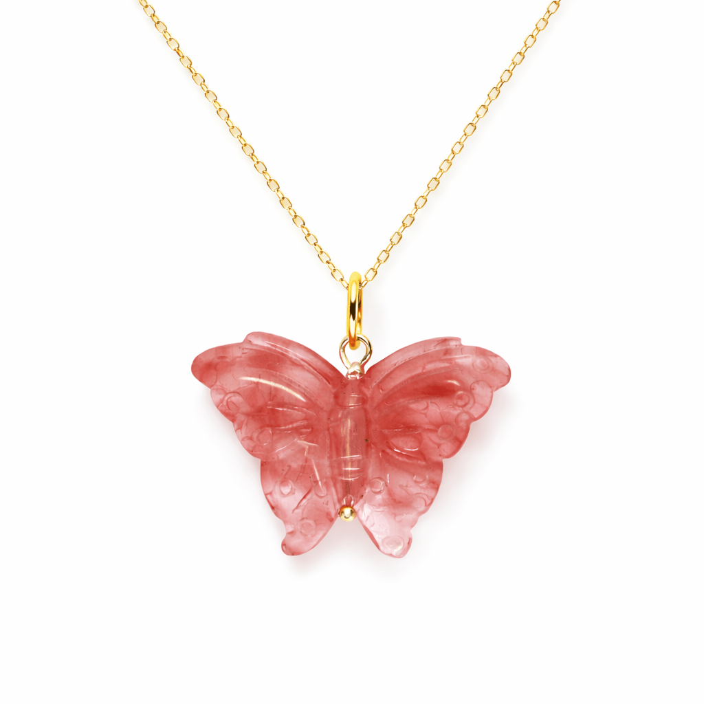 Hand Carved Butterfly Necklace - Bodacious Bijous LLC