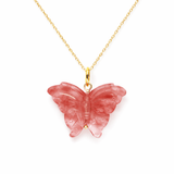 Hand Carved Butterfly Necklace - Bodacious Bijous LLC