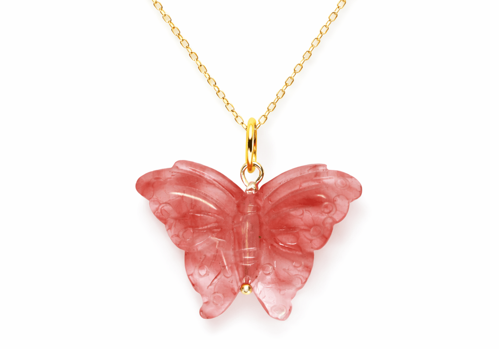 Hand Carved Butterfly Necklace - Bodacious Bijous LLC