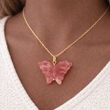 Hand Carved Butterfly Necklace - Bodacious Bijous LLC