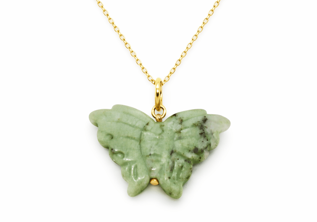 Hand Carved Butterfly Necklace - Bodacious Bijous LLC
