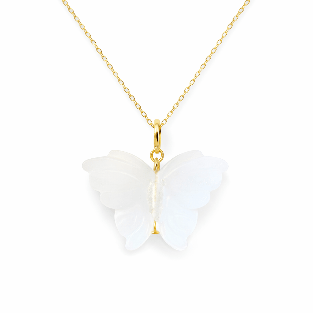 Hand Carved Butterfly Necklace - Bodacious Bijous LLC