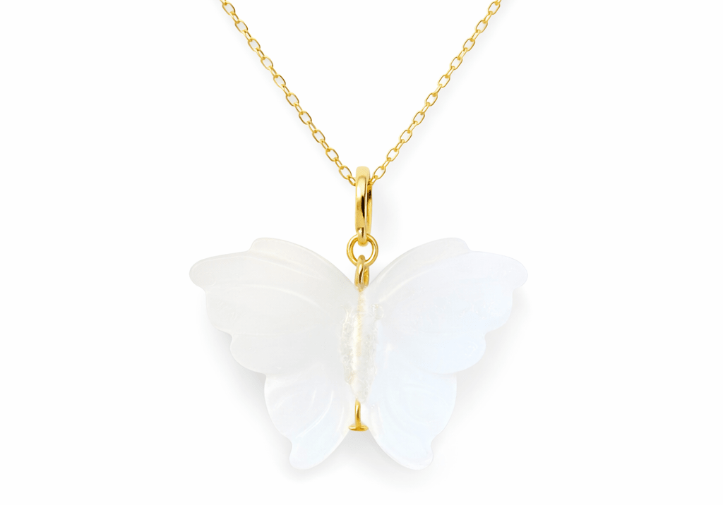 Hand Carved Butterfly Necklace - Bodacious Bijous LLC