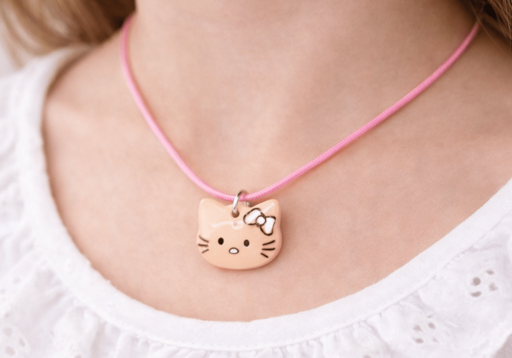 Hello Kitty Hand - painted Necklace - Bodacious Bijous LLC