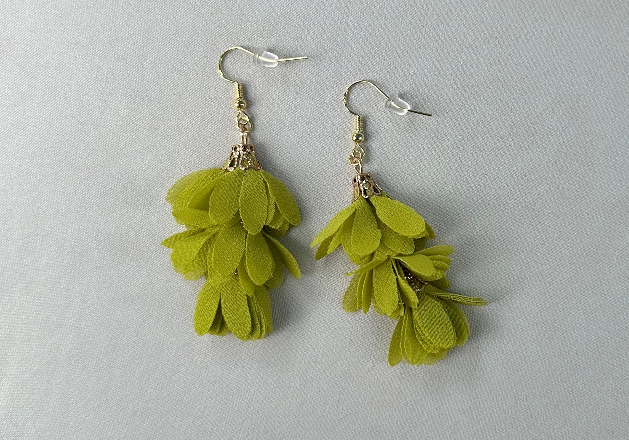Layered Fabric Earrings - Bodacious BijousLight Blue