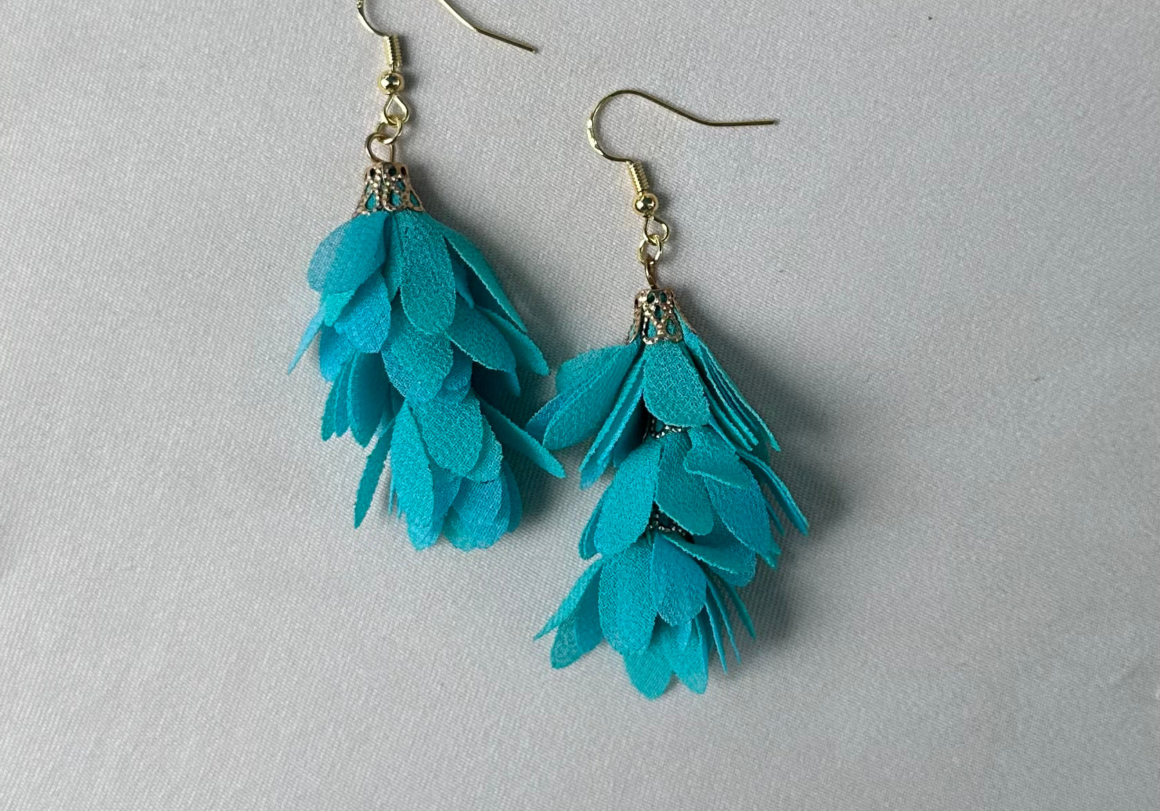 Layered Fabric Earrings - Bodacious BijousBright Green