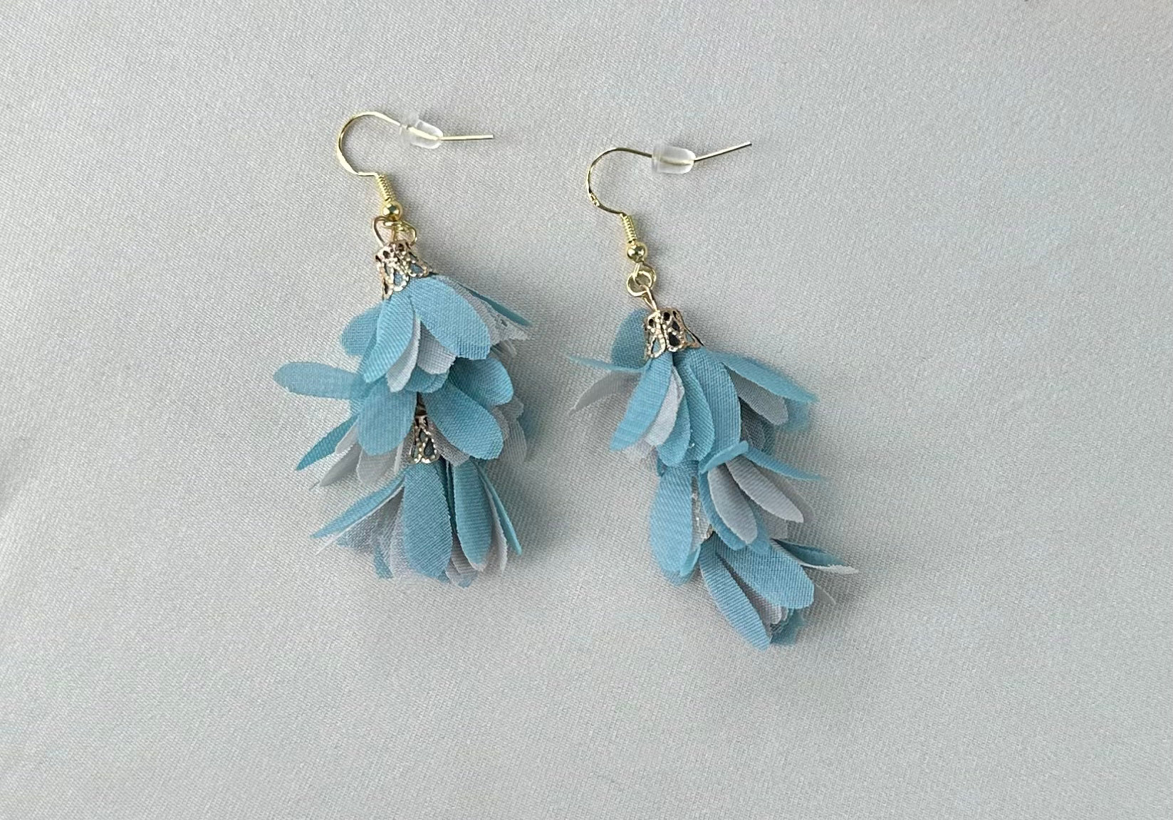 Layered Fabric Earrings - Bodacious BijousLight Pink