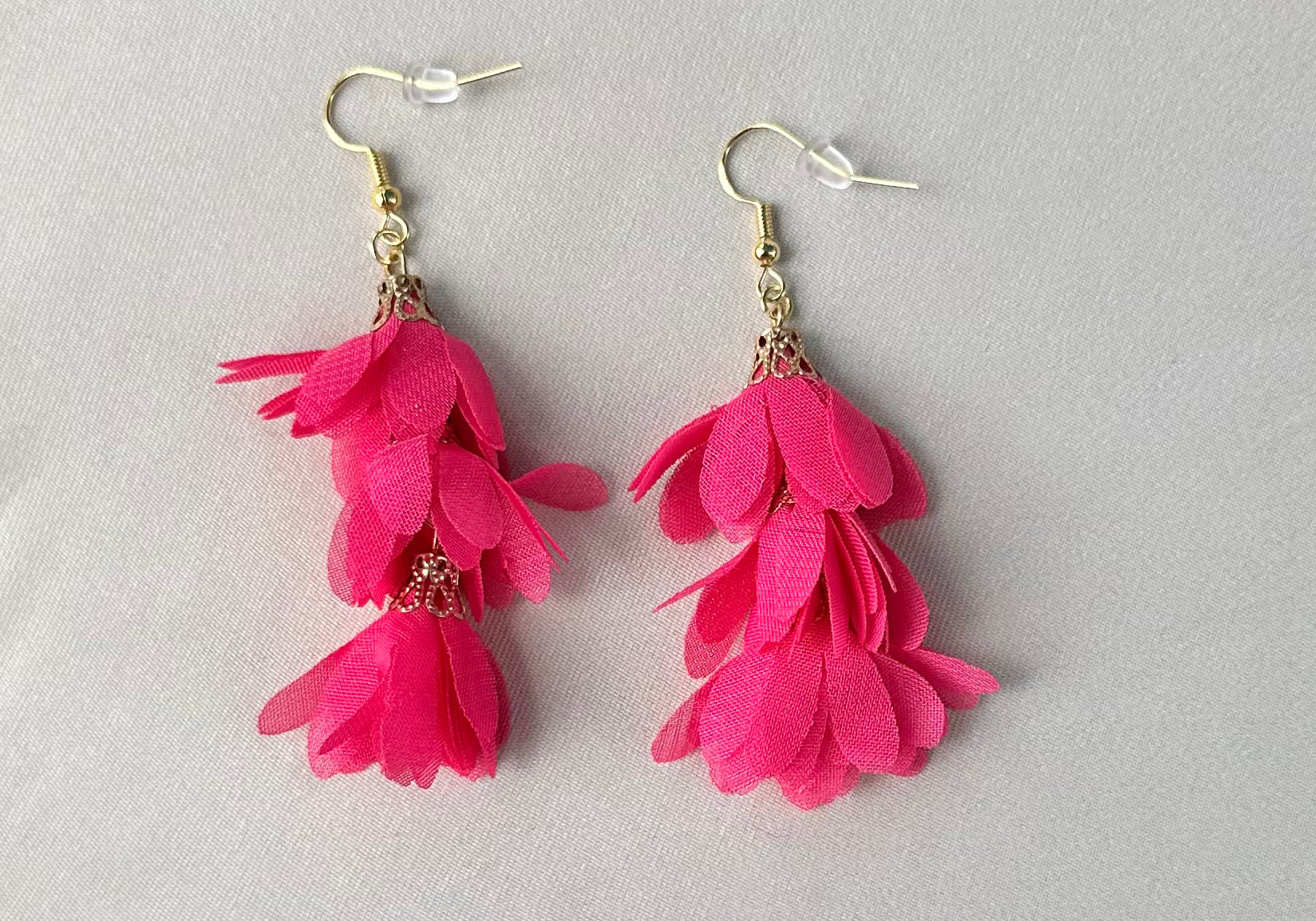 Layered Fabric Earrings - Bodacious BijousRoyal Blue