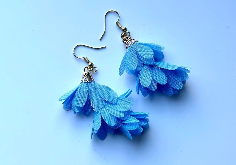 Layered Fabric Earrings - Bodacious BijousDark Gray