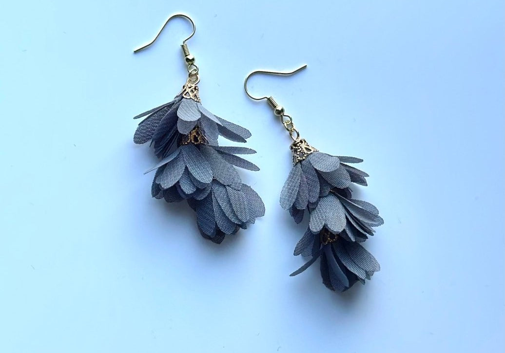 Layered Fabric Earrings - Bodacious BijousBeige