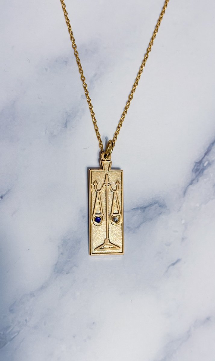 Libra Zodiac Necklace - Bodacious Bijous LLC
