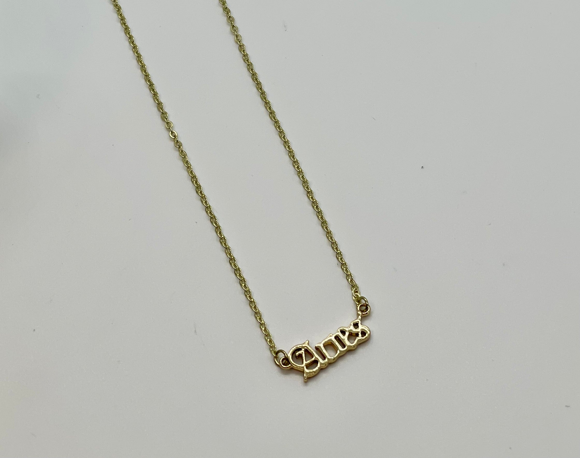 What's Your Sign Zodiac Name Necklace - Bodacious Bijous Aries Gold