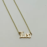 What's Your Sign Zodiac Name Necklace - Bodacious Bijous Leo Gold