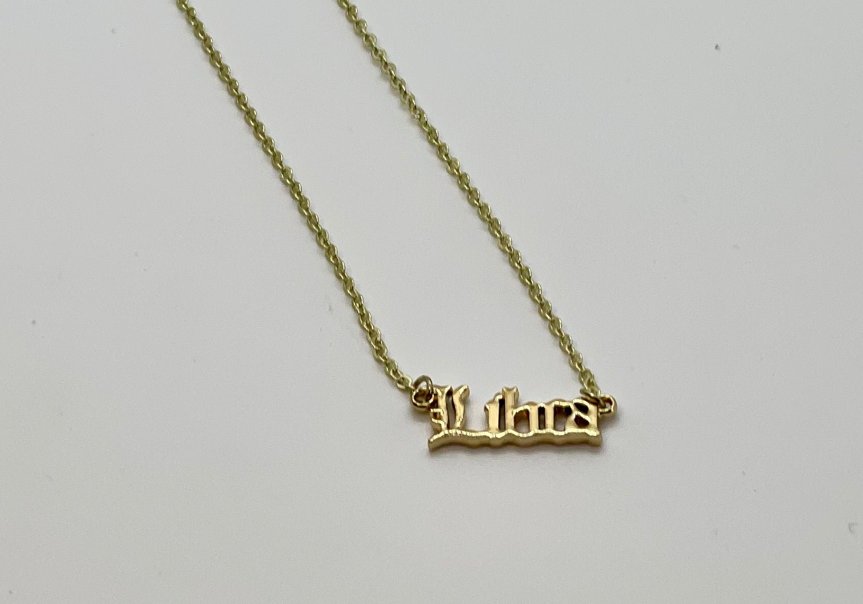What's Your Sign Zodiac Name Necklace - Bodacious Bijous Libra Gold