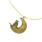 Cat on Moon Necklace - Bodacious Bijous