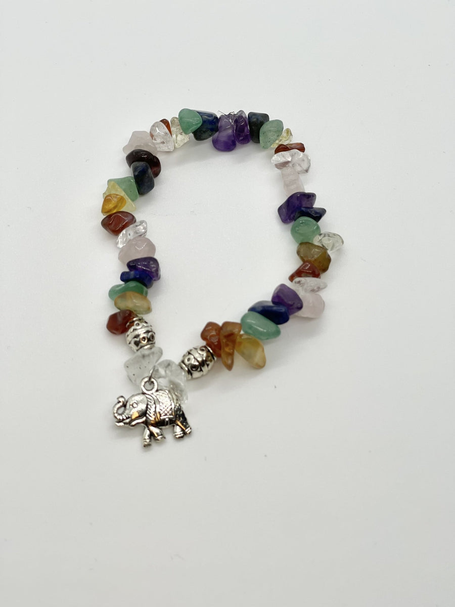 Chakra Style Elephant Charm Bracelet - Bodacious Bijous