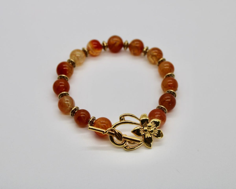 Dragon Vein Agate Bead Bracelet - Bodacious Bijous