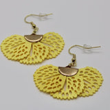 Fan Style Earrings - Bodacious BijousYelllow (light)