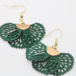 Fan Style Earrings - Bodacious BijousDark Green