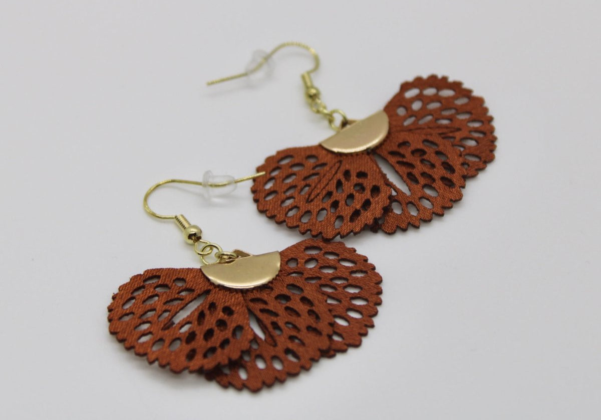 Fan Style Earrings - Bodacious BijousBronze