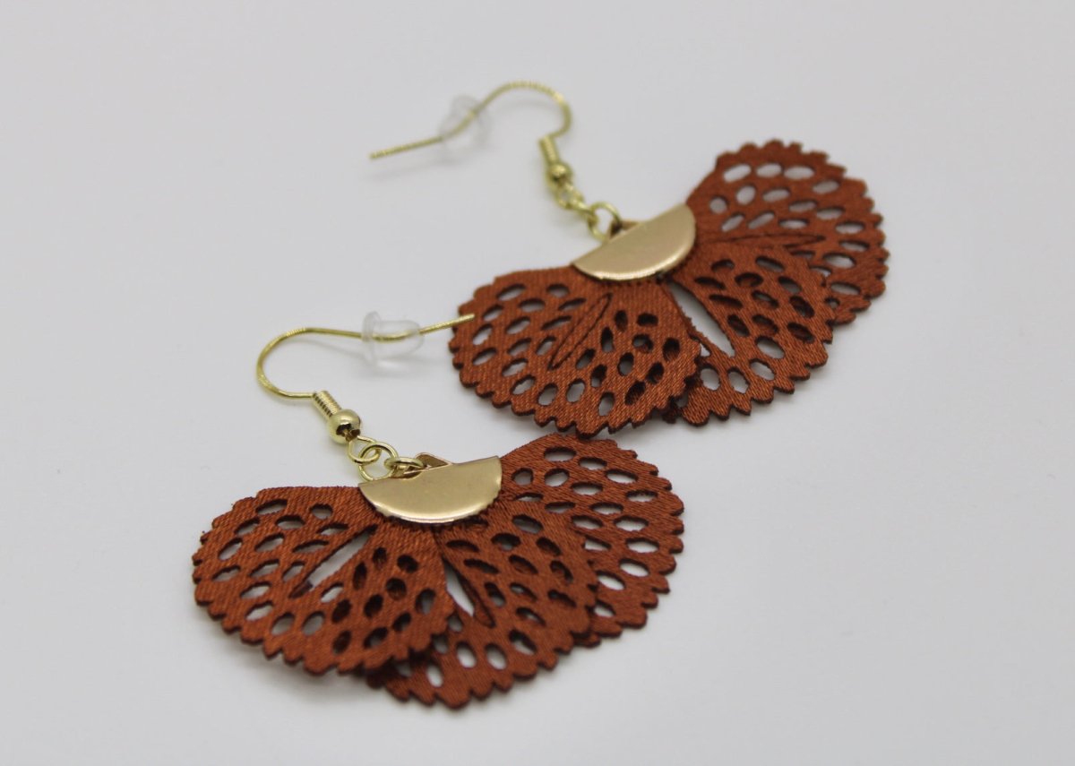 Fan Style Earrings - Bodacious BijousBronze