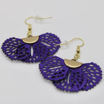 Fan Style Earrings - Bodacious BijousPurple (dark)