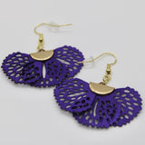 Fan Style Earrings - Bodacious BijousPurple (dark)