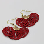 Fan Style Earrings - Bodacious BijousRed