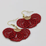 Fan Style Earrings - Bodacious BijousRed