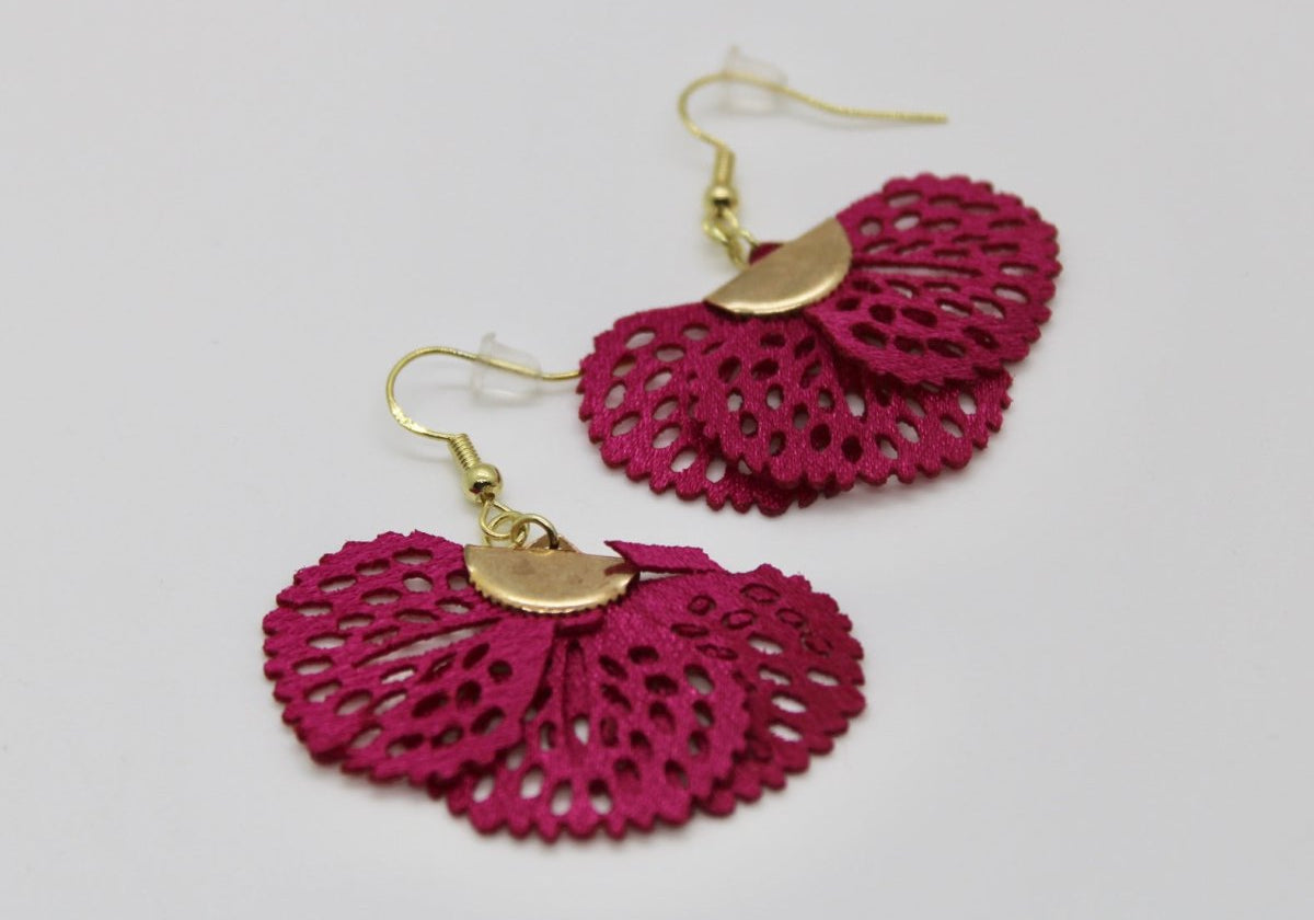 Fan Style Earrings - Bodacious BijousPink