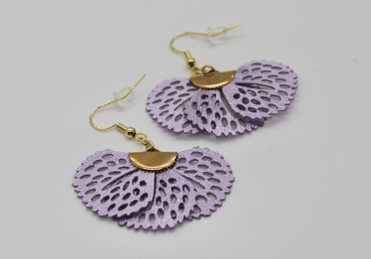 Fan Style Earrings - Bodacious BijousPurple (light)